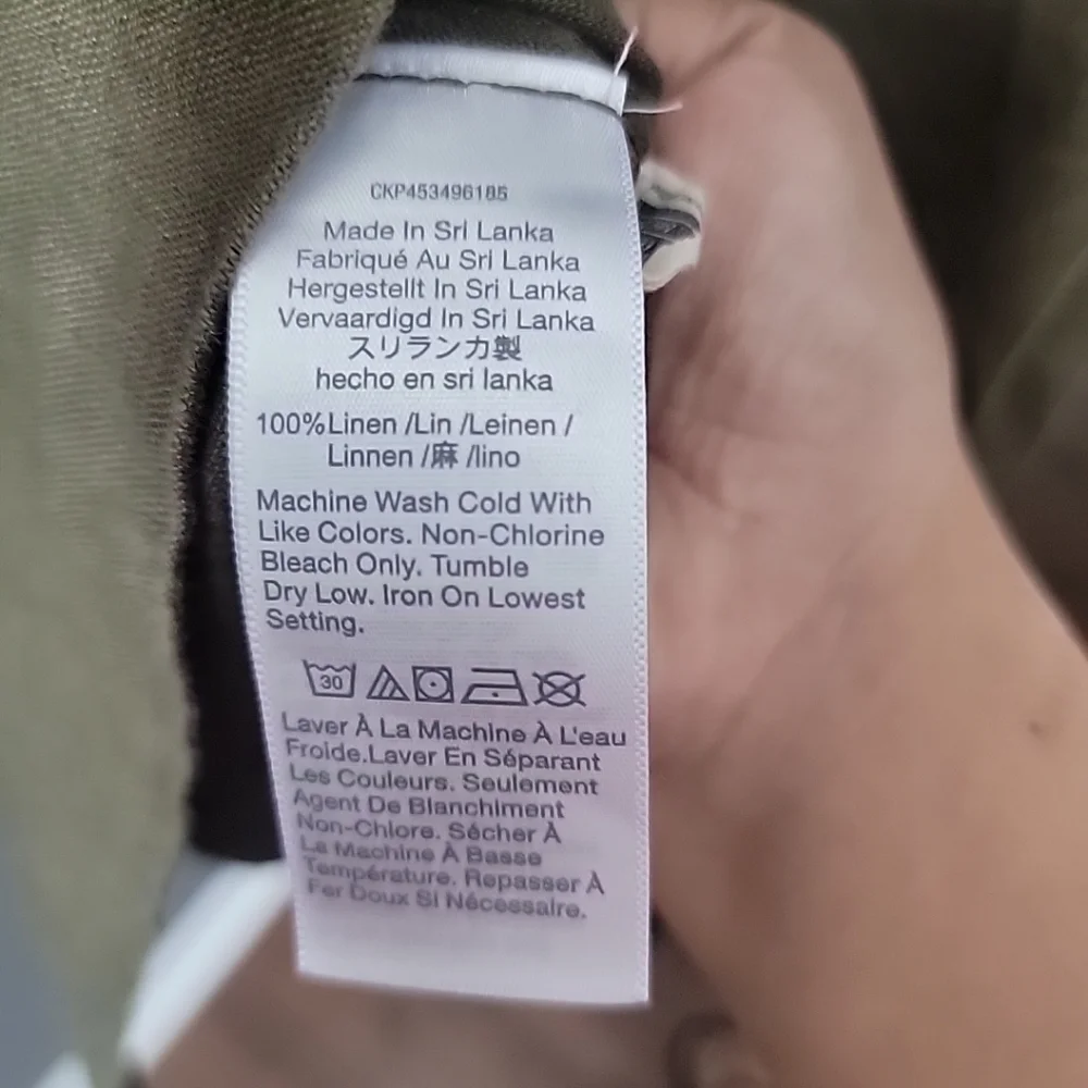 Madewell Army Green 100% Linen Oversized Long Duster Coat  BUTTON UP SMALL - Picture 5 of 6